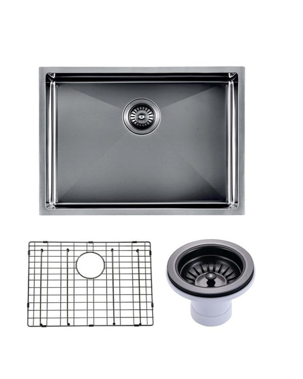600x450x230mm Gunmetal Stainless Steel PVD Single Bowl Kitchen Sink
