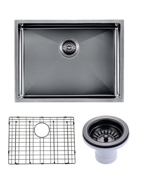 600x450x300mm Gunmetal Stainless Steel PVD Single Bowl Kitchen Sink