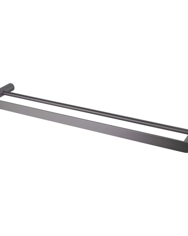 RUSHY - 600mm Gunmetal Double Towel Rail