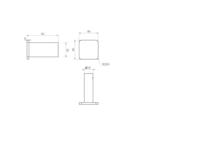 The Gabe Robe Hook - Brushed Nickel
