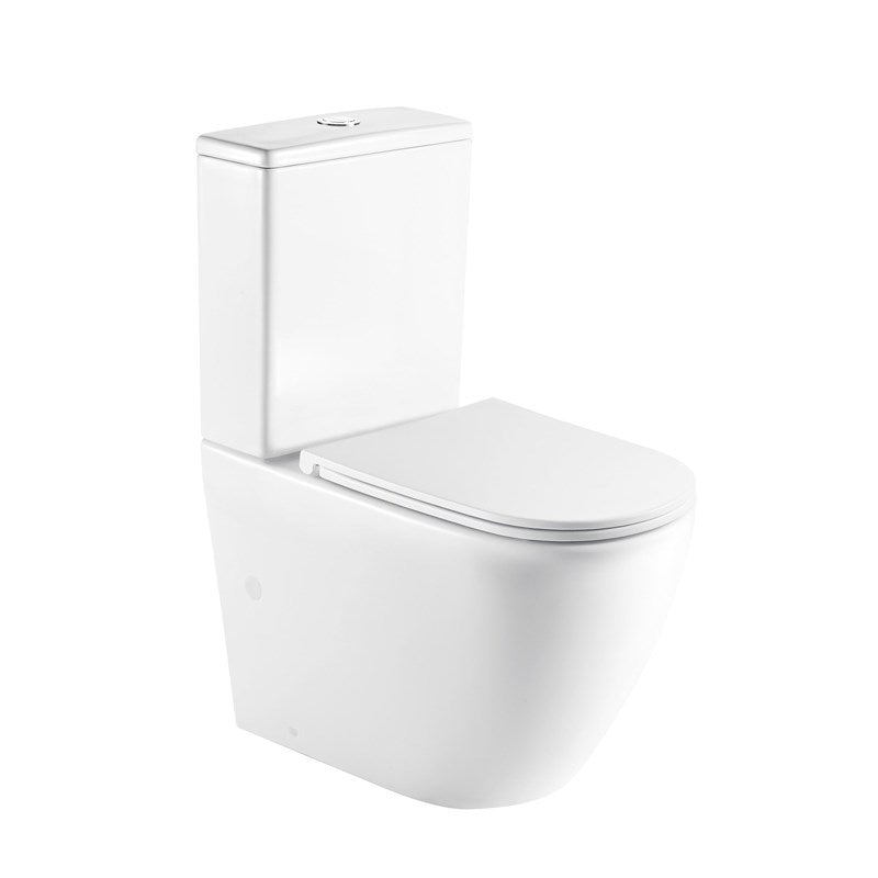 HANI 665*360*845mm Gloss White Rimless Flushing Back to Wall Two-piece Toilet Suite