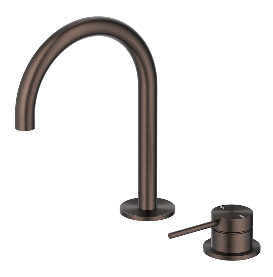 Mica Gooseneck Hob Basin Mixer Set Dusk Bronze
