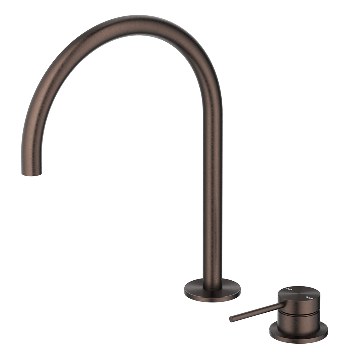 Mica Gooseneck Hob Sink/Basin Mixer Set Dusk Bronze