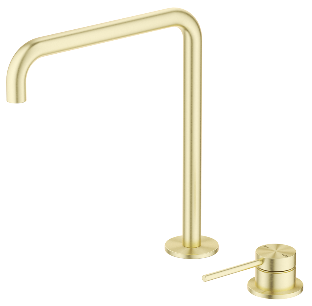 Mica Soft-Square Hob Sink/Basin Mixer Set French Gold