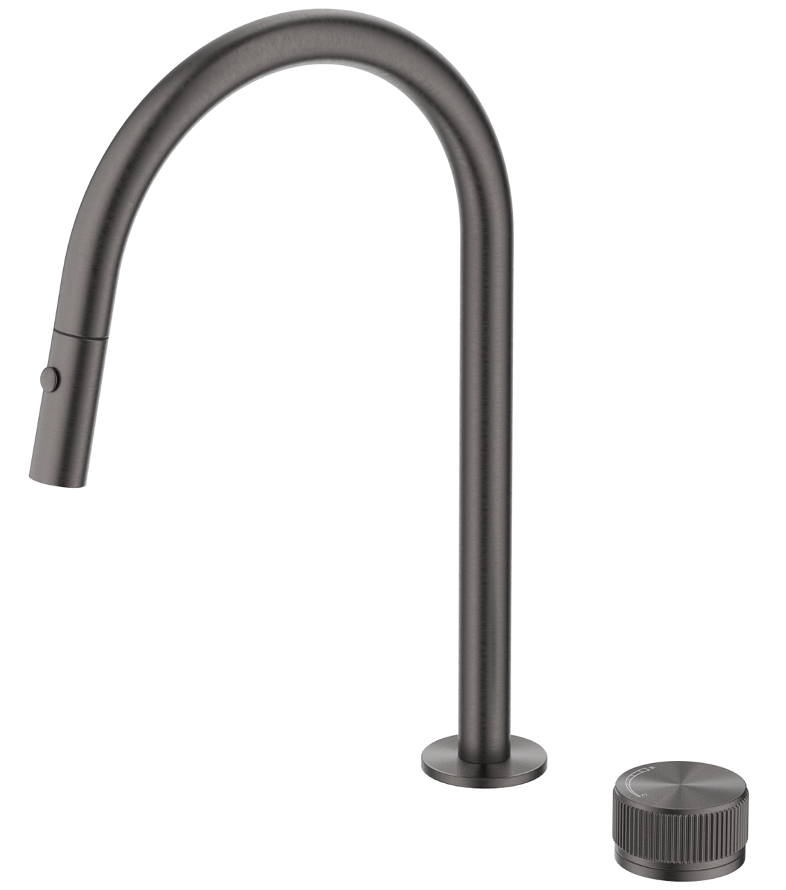 Mica Fluted Pull-Out Hob Mixer Set Gunmetal