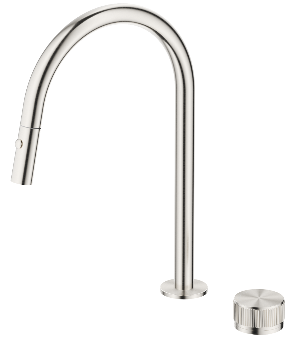 Mica Fluted Pull-Out Hob Mixer Set Brushed Nickel