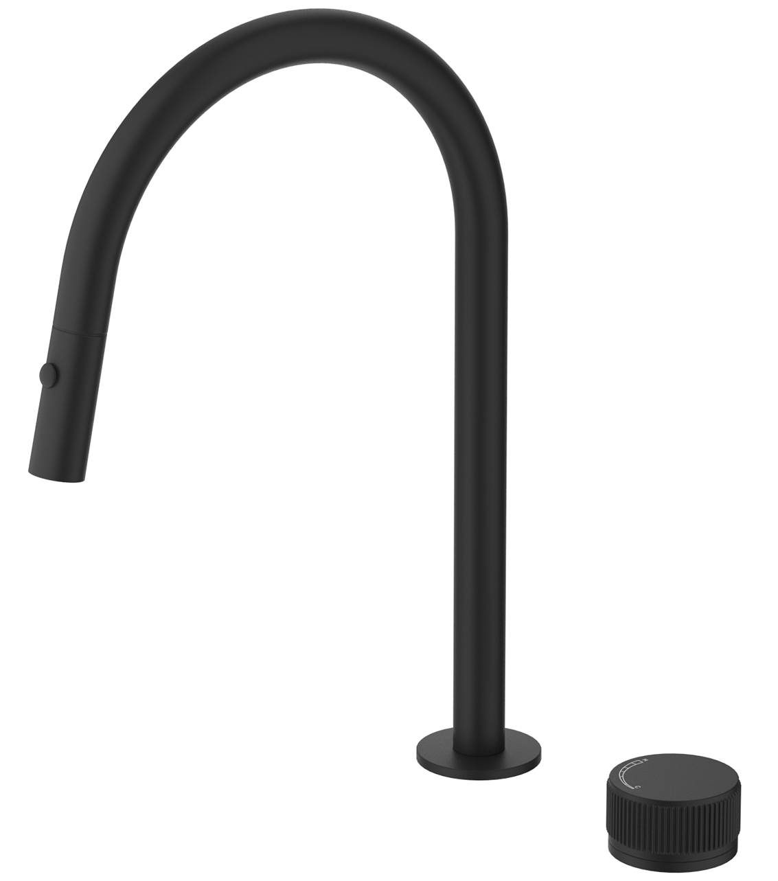 Mica Fluted Pull-Out Hob Mixer Set Black