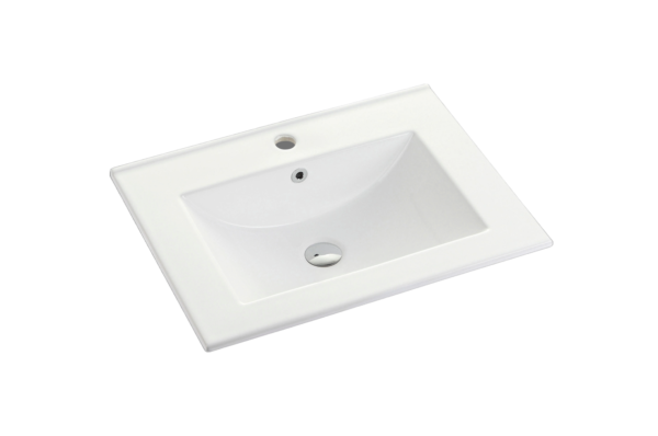 Bali Matte Black 600mm Wall Hung Vanity with Ceramic Top