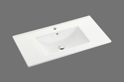 Bali Matte White 900mm Wall Hung Vanity with Ceramic Top
