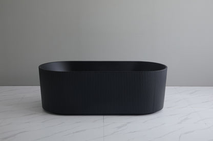 Ally Groove 1700mm Oval Freestanding Bath Matte Black