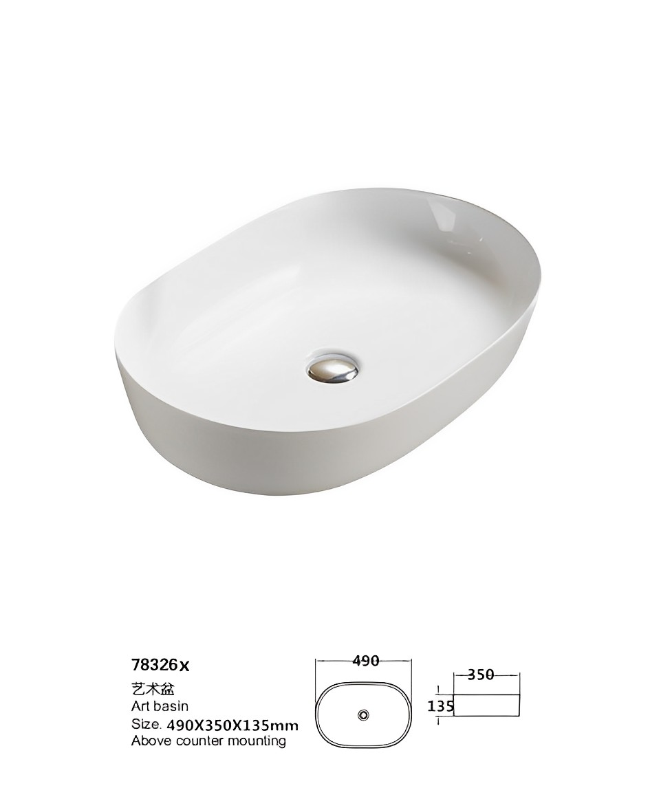 Ellips Fine Ceramic Above Counter Basins