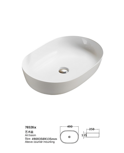 Ellips Fine Ceramic Above Counter Basins