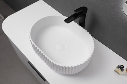Ellips Fluted Solid Surface Above Counter Basin LK-SOA4834