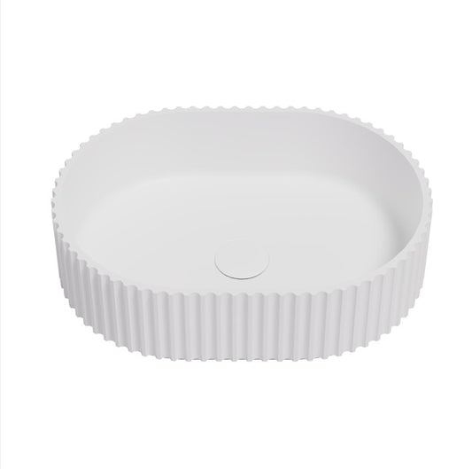 Ellips Fluted Solid Surface Above Counter Basin LK-SOA4834