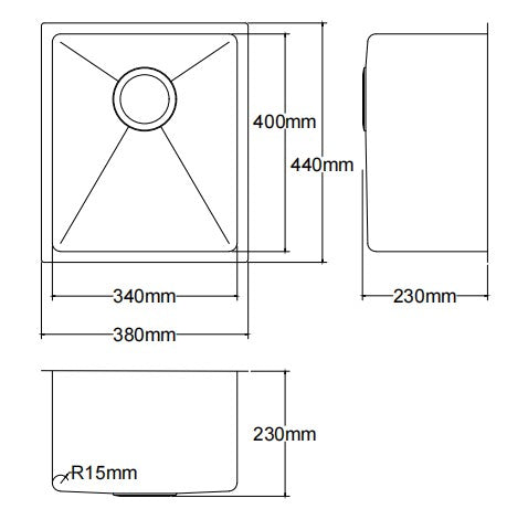 Kliff Hand Made Stainless Steel Sinks LK-SSK34