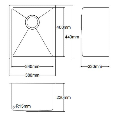 Kliff Hand Made Stainless Steel Sinks LK-SSK34
