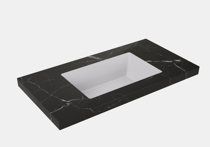 Fine Ceramic Basin Joined with Sintered Stone - LK-UBL - Calacatta Night