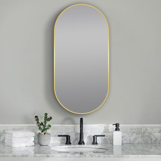 500x1000mm Matte Brushed Gold Framed Mirror