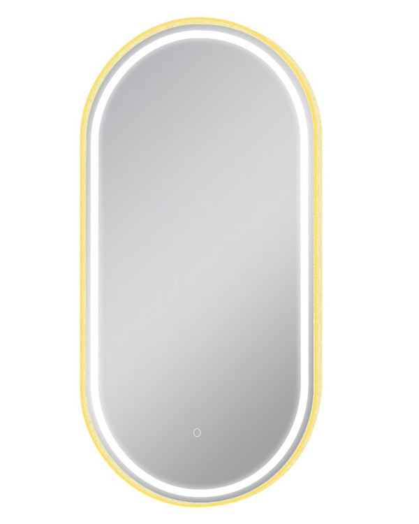 500x1000mm Matte Brushed Gold Framed LED Dressing Mirror