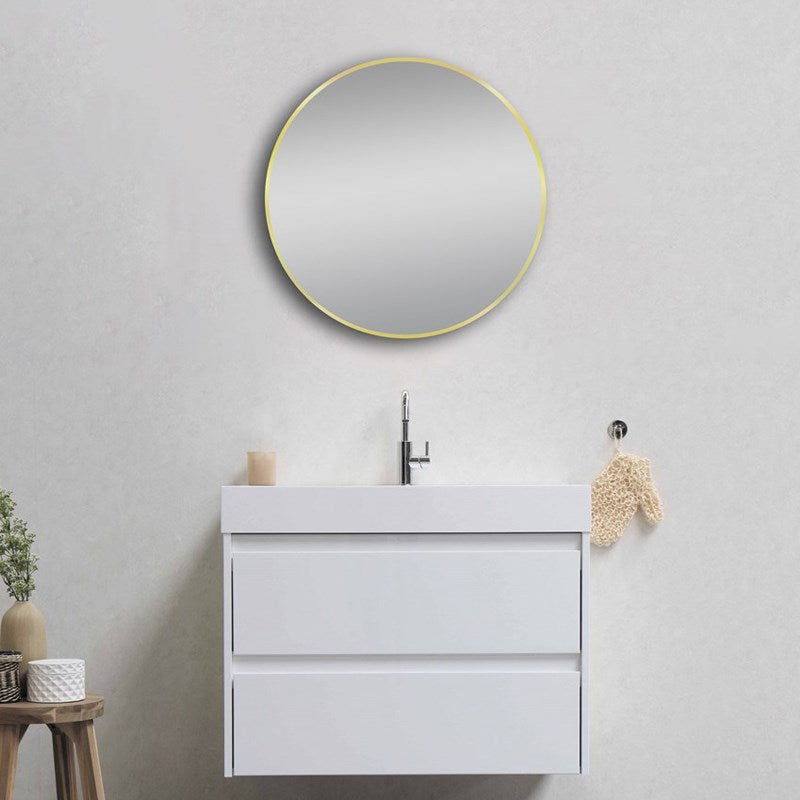 600mm Matte Brushed Gold Framed Mirror