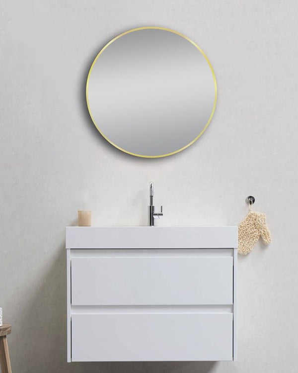 800mm Matte Brushed Gold Framed Mirror