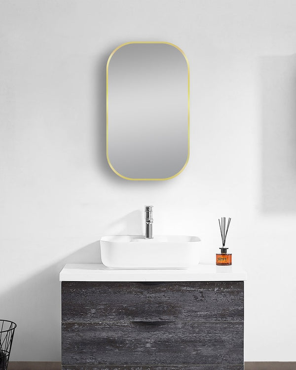 450x750mm Matte Brushed Gold Framed Mirror