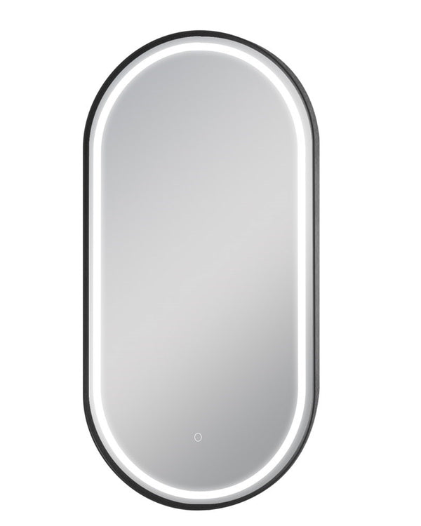 500x1000mm Matte Black Framed LED Dressing Mirror