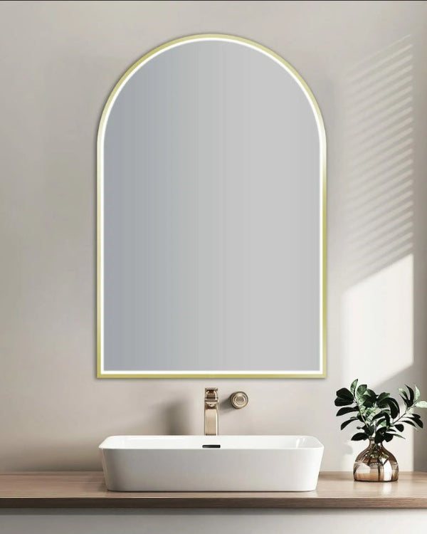 600x900mm Brushed Gold Framed LED Mirror
