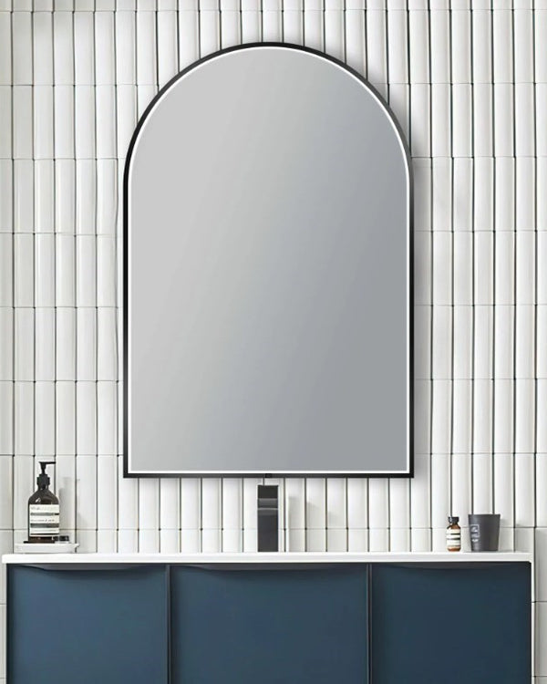 600x900mm Matte Black Framed LED Mirror