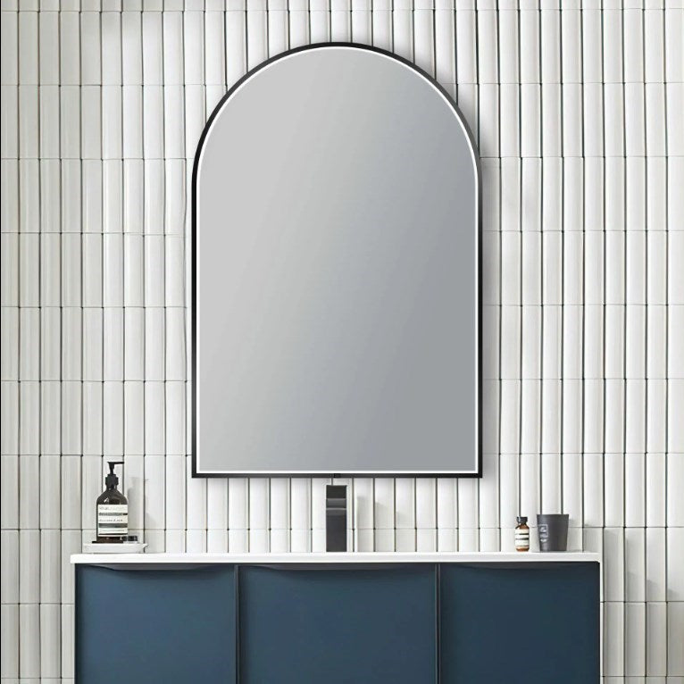 600x900mm Matte Black Framed LED Mirror