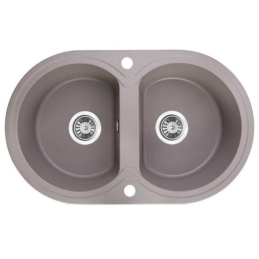470x780x204mm Grey Granite Double Bowl Kitchen Sink