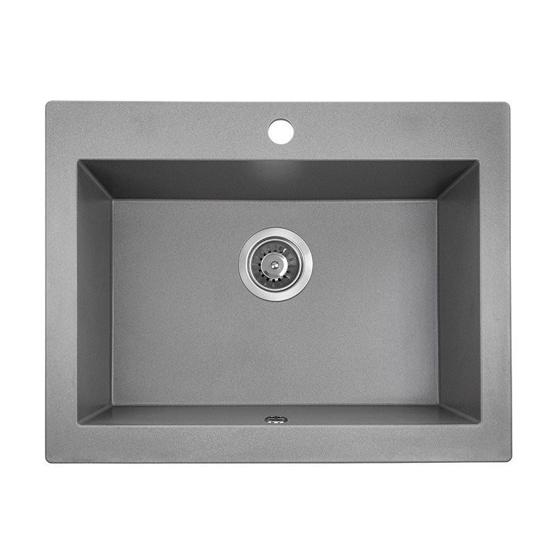 490x580x220mm Grey Granite Single Bowl Kitchen Sink