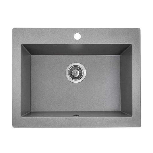 490x580x220mm Grey Granite Single Bowl Kitchen Sink