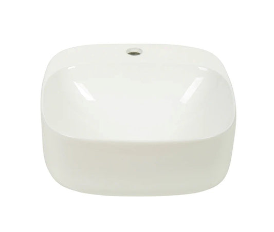 420*420*155mm Gloss White Wall Hung Basin(32mm Nonverflow+1 Tap Hole)