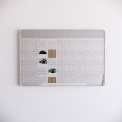 450 x 900 x 45mm Brushed Nickel Frame without LED