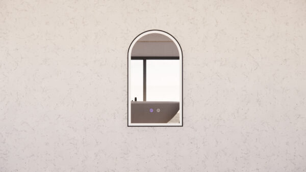 450 x 800 x 45mm Black Frame LED Mirror