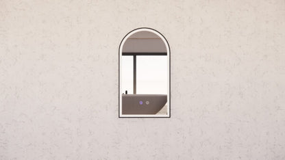 450 x 800 x 45mm Black Frame LED Mirror