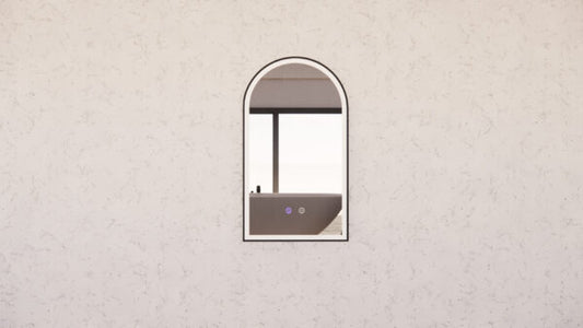 450 x 800 x 45mm Black Frame LED Mirror