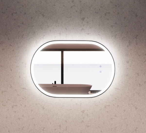 600 x 900 x 45mm Black Frame LED Mirror