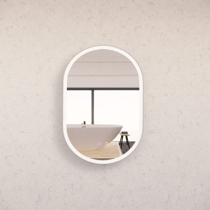 600 x 900 x 45mm Brushed Nickel Frame LED Mirror