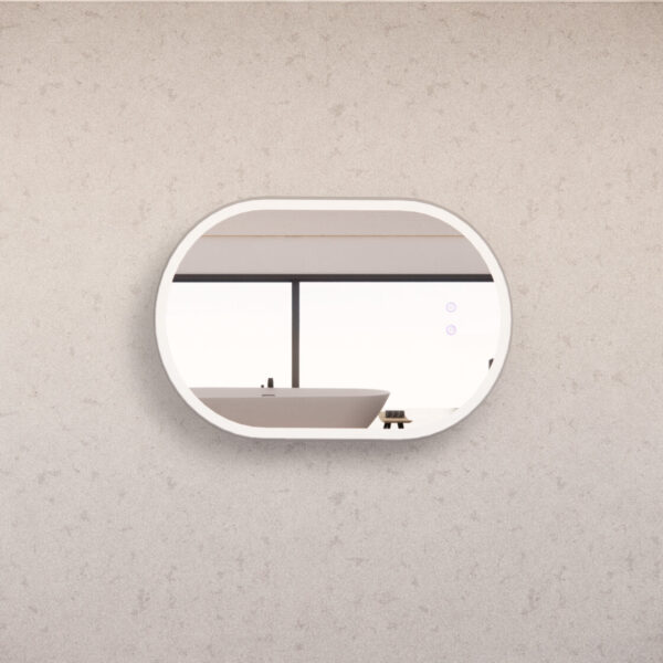 600 x 900 x 45mm Brushed Nickel Frame LED Mirror