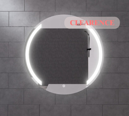 800 x 800 x 45mm Brushed Nickel Frame LED Mirror