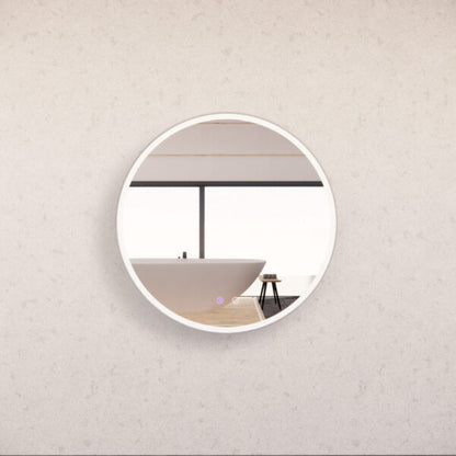 600 x 600 x 45mm Brushed Nickel Frame LED Mirror