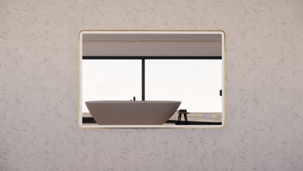 900 x 750 x 45mm Gold Frame LED Mirror