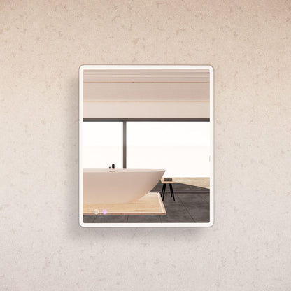 1200 x 800 x 45mm Brushed Nickel Frame LED Mirror