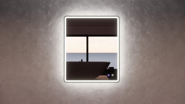900 x 750 x 45mm Black Frame LED Mirror