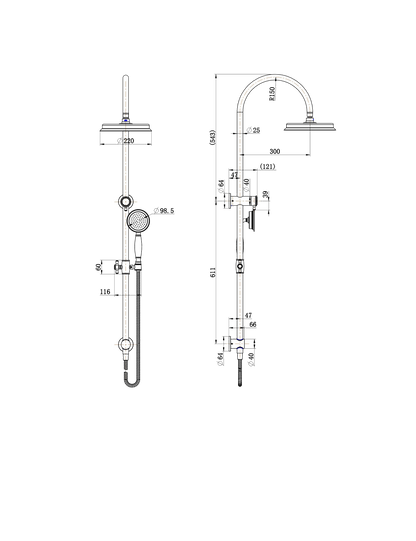 Montpellier Shower Column Set - Brushed Bronze