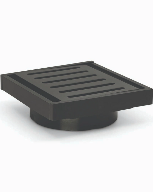 100*100*14mm Brushed Black Ezy Flow Guard Floor Waste
