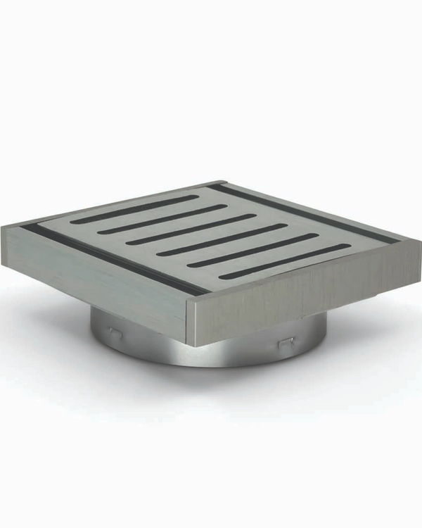 100*100*14mm Brushed Silver Ezy Flow Guard Floor Waste
