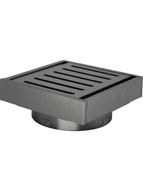 100*100*21mm Gun Metal Ezy Flow Guard Floor Waste